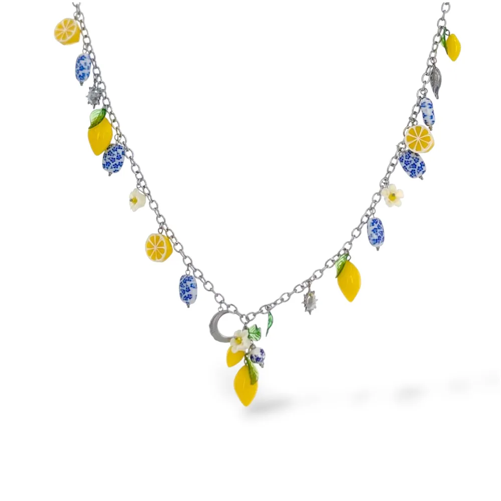 Limone ceramica-Collana Lunga in Acciaio - CL-732-642