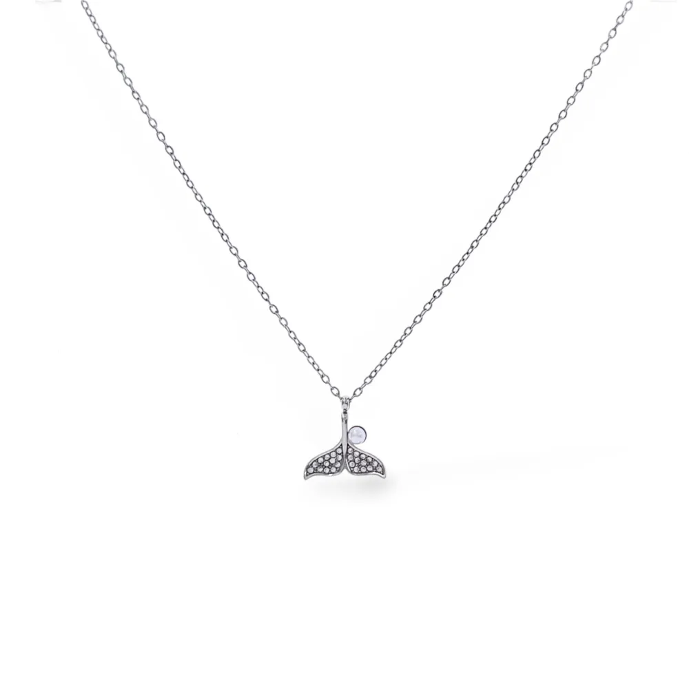 Coda di Pesce -Collana Corta in Acciaio - CL-795-10622 (Argento)