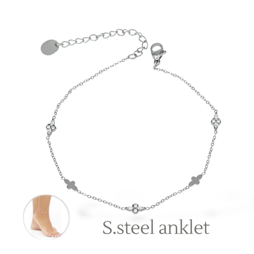 Foglia- Multi Pendenti Caviglie in Acciaio - CV-103-AA6815B