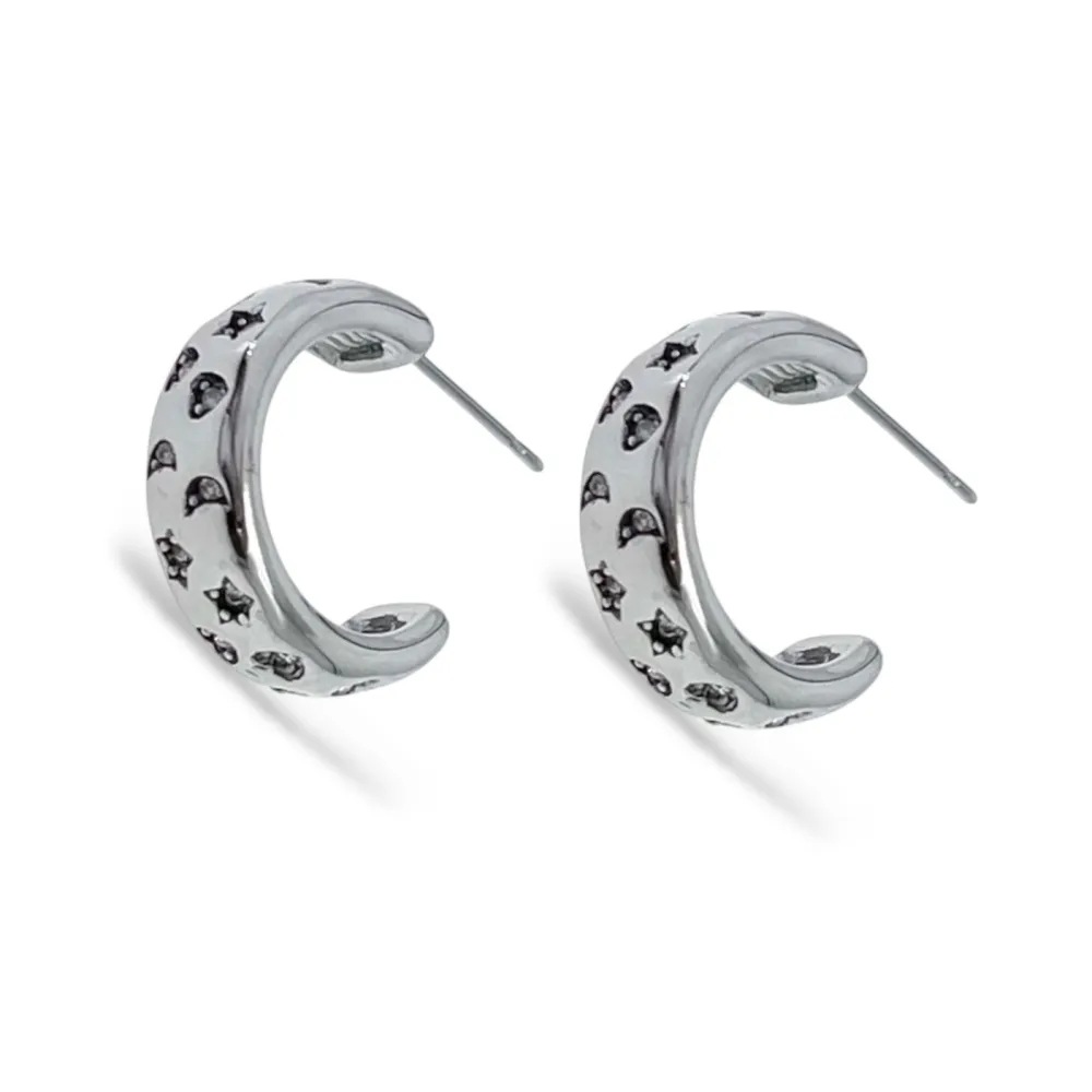 Cerchio-Orecchini in Acciaio - OR-413-1019 (Argento)