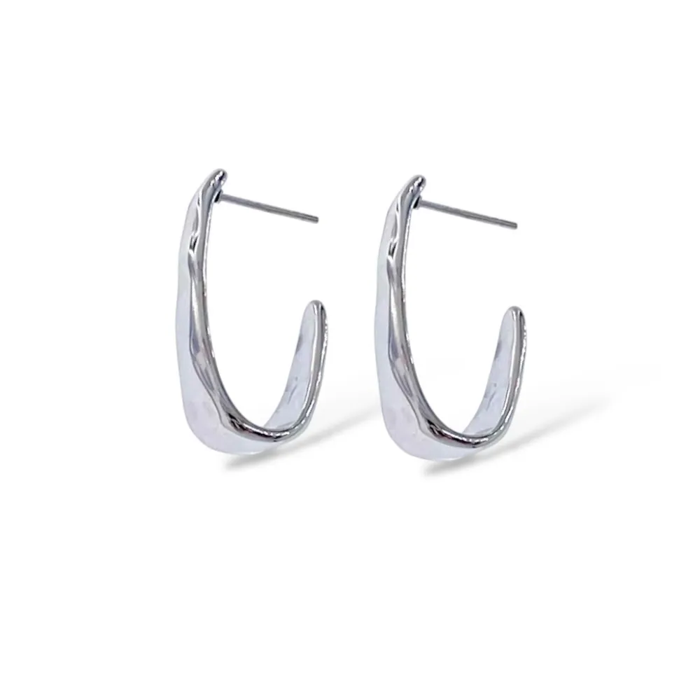 Curva-Orecchini in Acciaio - OR-413-2576 (Argento)