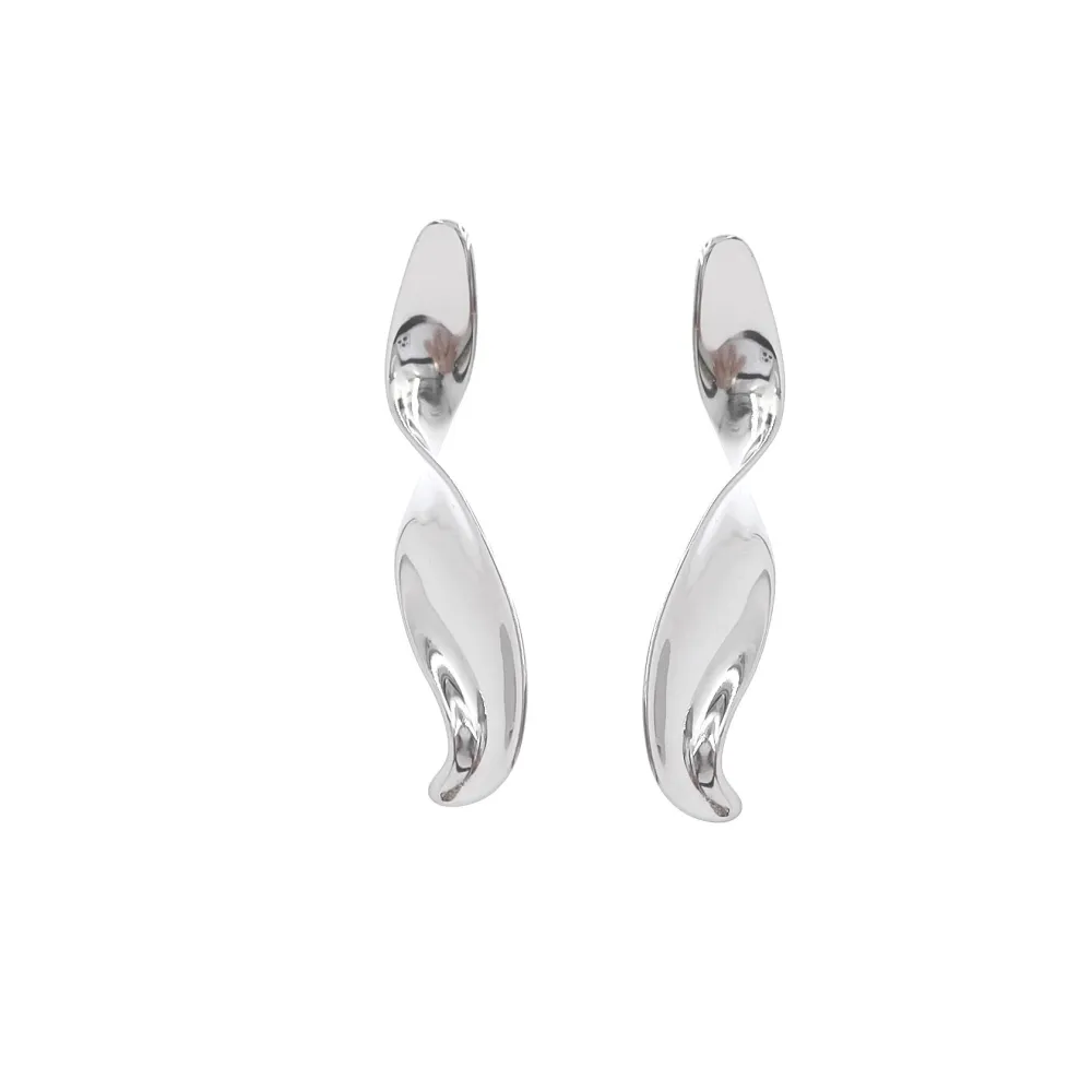 Goccia spirale-Orecchini in Acciaio - OR-413-699 (Argento)