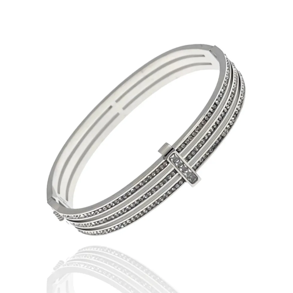 [BR-413-2290] Bracciale Rigido in Acciaio - BR-413-2290 (Argento)