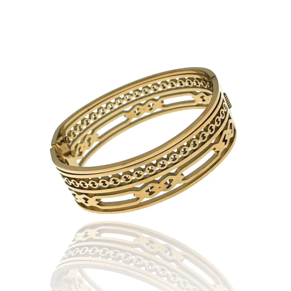 [BR-413-2364] Bracciale Rigido in Acciaio - BR-413-2364 (Oro Giallo)