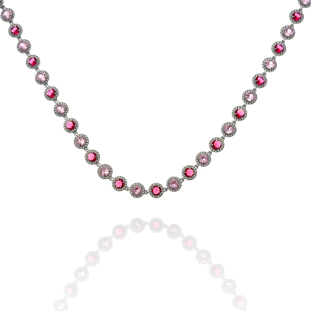 Cipollina-Collana Corta in Acciaio - CL-103-AA4207N 31+12cm (Rosa)