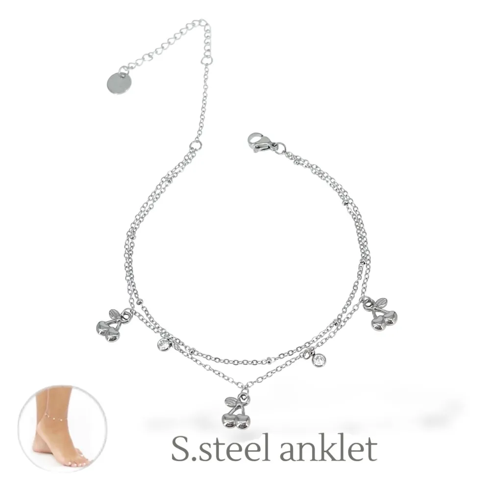 [CV-413-576] Ciliegia- Cavigliera in Acciaio - CV-413-576 (Argento)