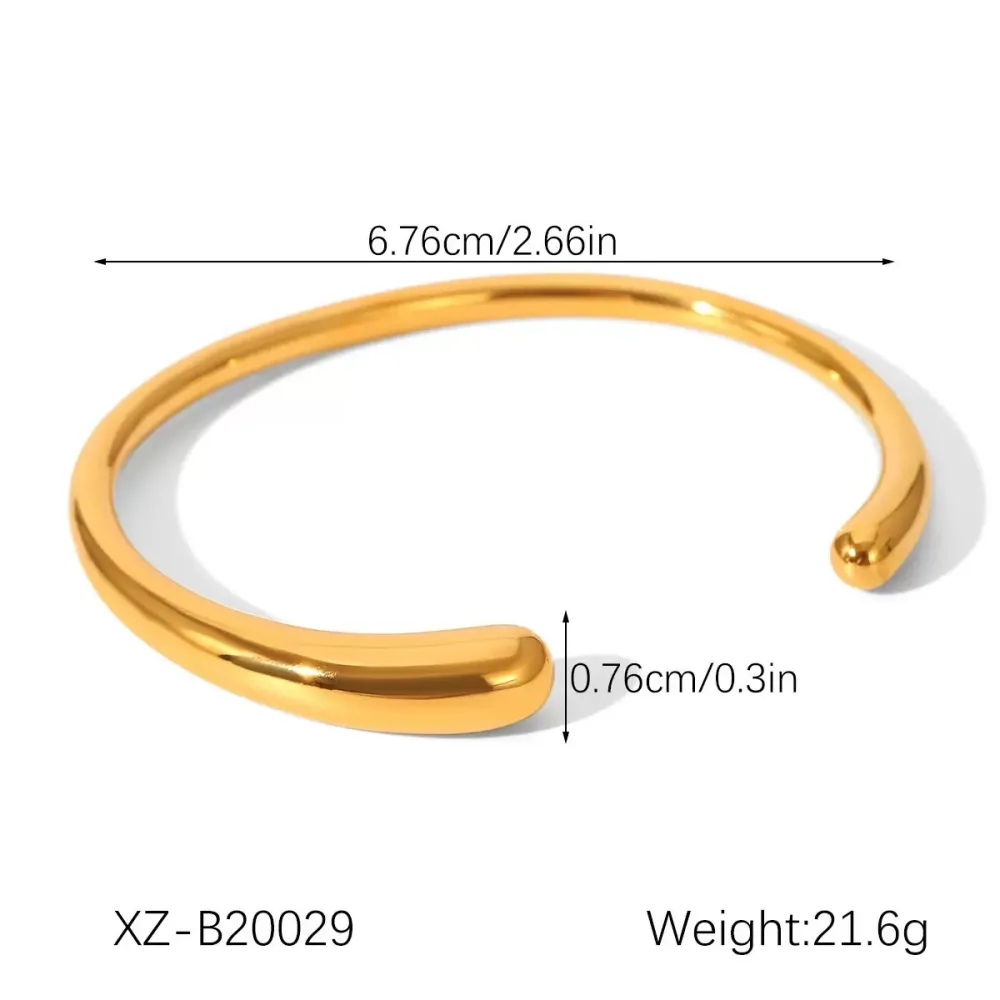 [BR-103-AA6151B] Bracciale Rigido in Acciaio - BR-103-AA6151B (Oro Giallo)