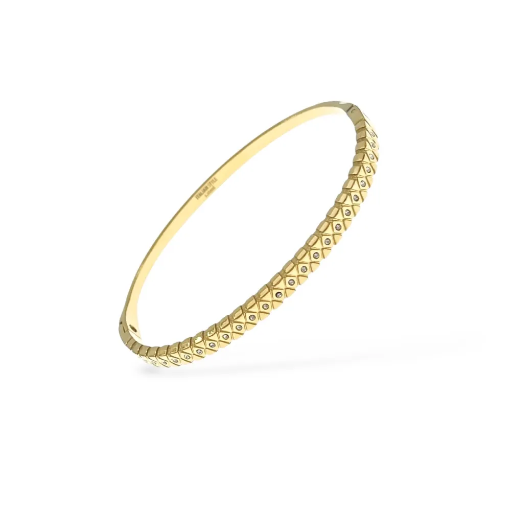 [BR-413-1142] Bracciale Rigido in Acciaio - BR-413-1142 (Oro Giallo)