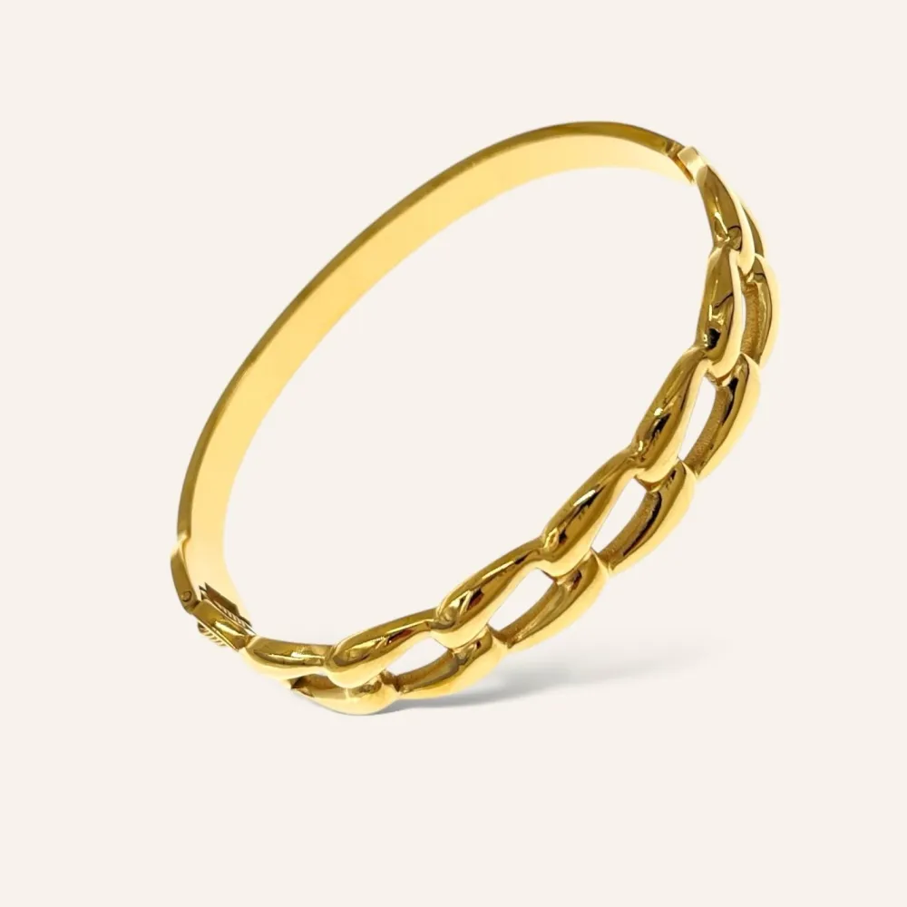 Bracciale Rigido in Acciaio - BR-413-6969 (Oro Giallo)