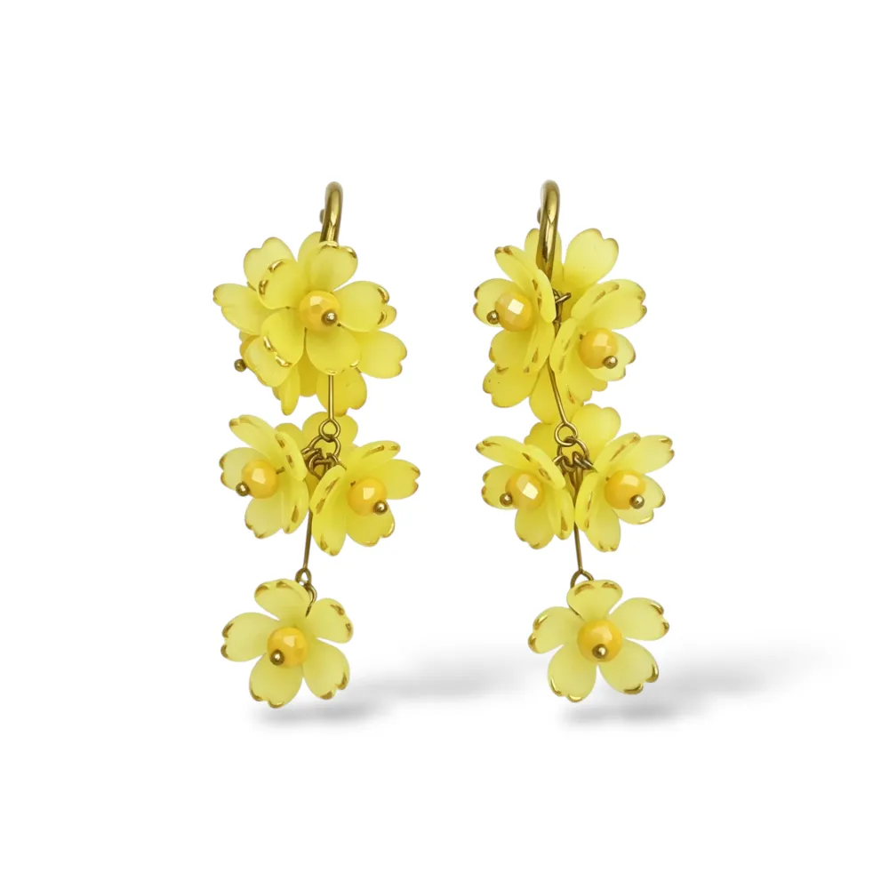 Fiori -Orecchini in Acciaio - OR-732-661 (Giallo)