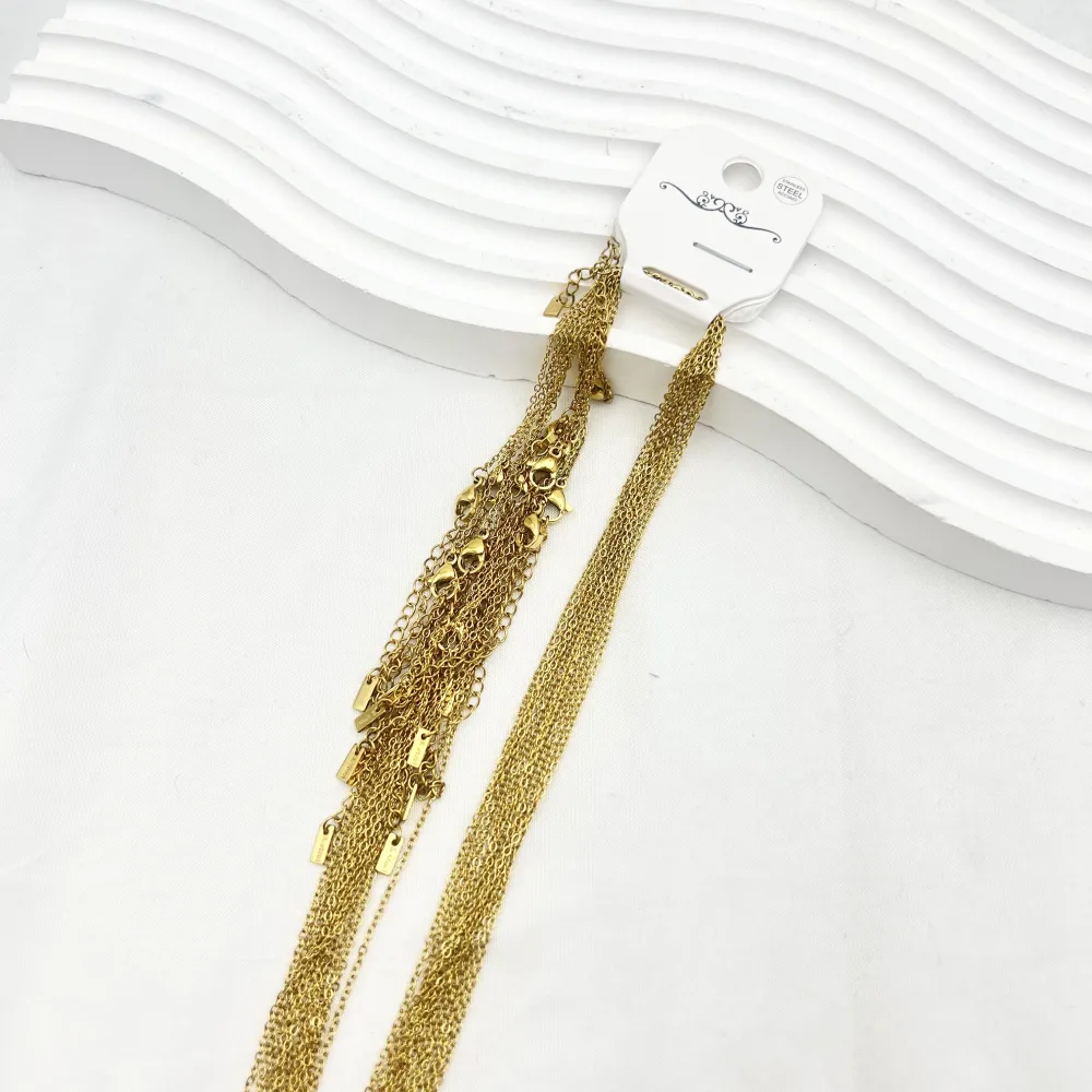 Catena semplice 40+5cm- Collana corta in Acciaio (Confezione da 12pz) - CO-413-2549 (40+5cm)