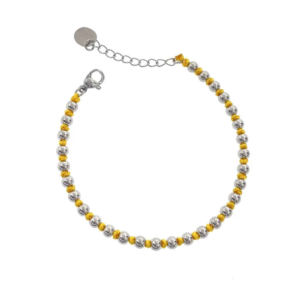 Nodo Pallina - Bracciale in Acciaio - BAC-103-AA2475B (Giallo)