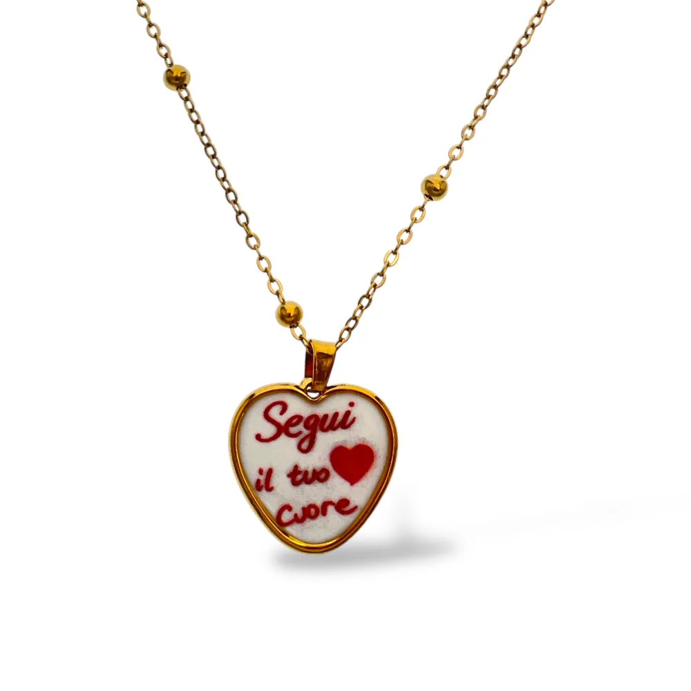 Scritta- Collana corta in Acciaio - CAC- Scritte (frasi)