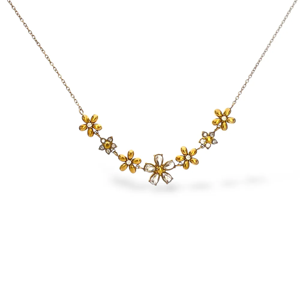 Fiori-Collana Corta in Acciaio - CL-795-10648
