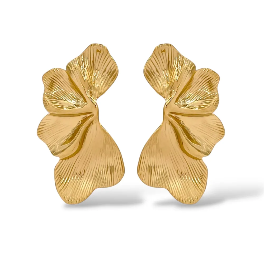 [OR-103-AA7103E] Fiore-Orecchini in Acciaio - OR-103-AA7103E (Oro Giallo)