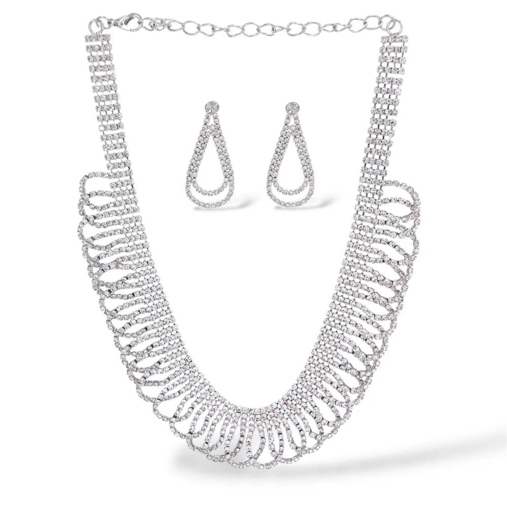 [SET-321-G2882] Set Collana-Orecchini Moda Per Sposa in Ottone - SET-321-G2882