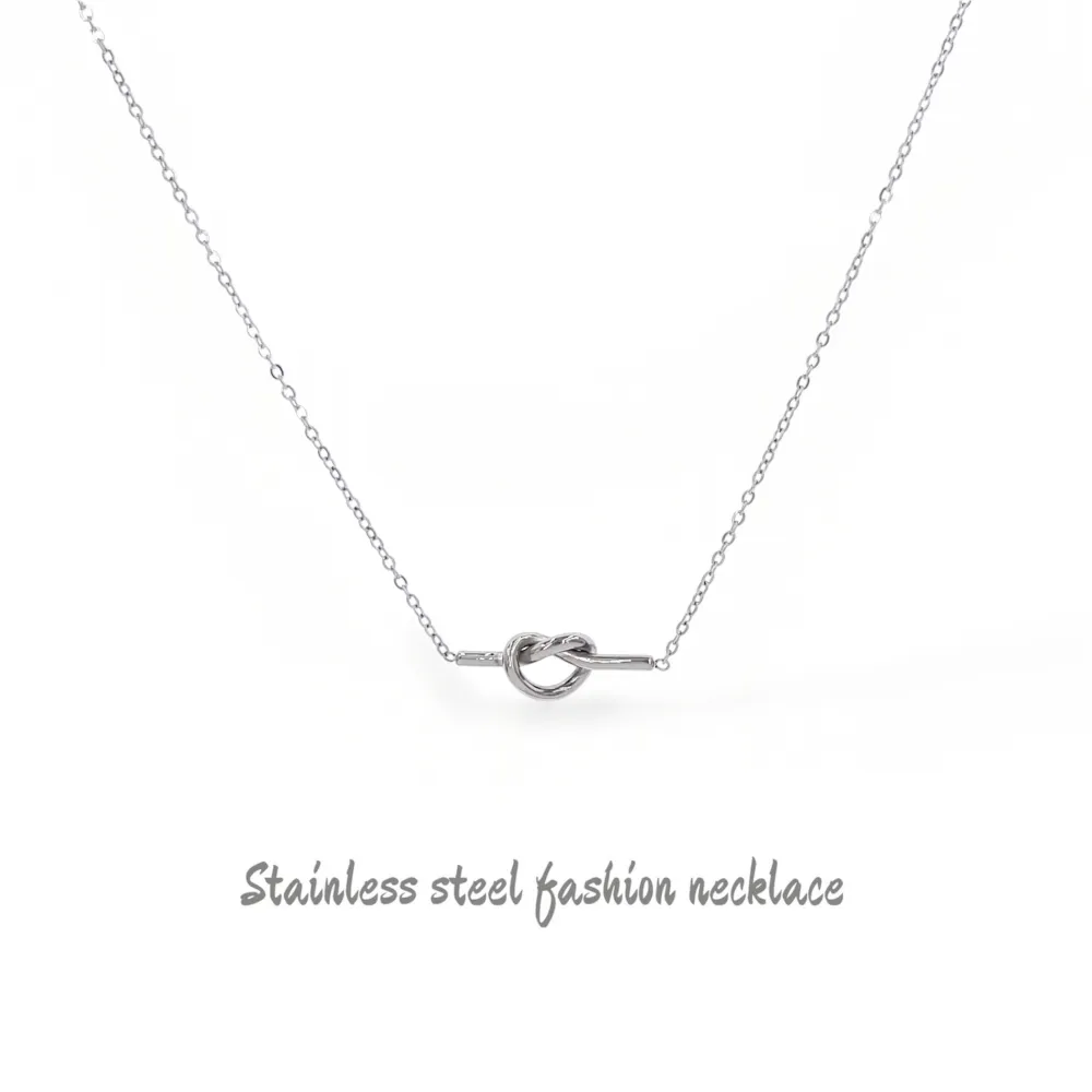 Nodo doppio filo-Collana corta in Acciaio - CL-413-3796