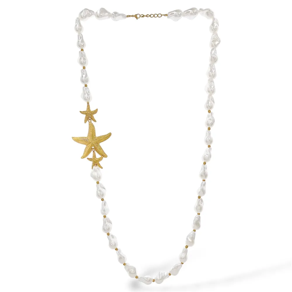 [CL-732-482] Stella marina -Collana Moda  in Acciaio - CL-732-482