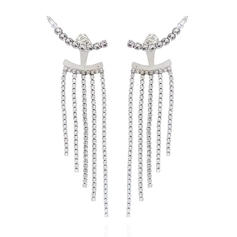 Linea zirconia con Napine-Orecchini Moda - OMM-705-12 (Argento)