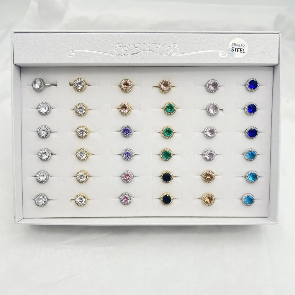 [AN-103-AA7176R] Punto luce-36pz Anelli Regolabili in Acciaio - AN-103-AA7176R