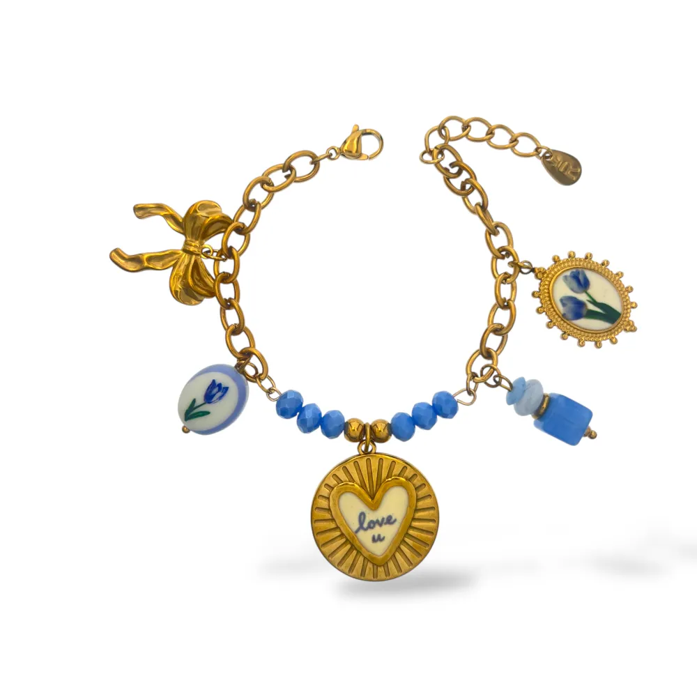 Cuore -Bracciale in Acciaio - BR-732-696 (Azzurro)