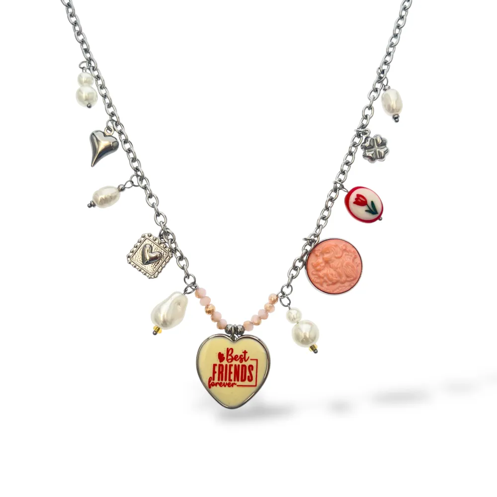 Best Friend -Collana Corta in Acciaio - CL-732-699 (Argento)