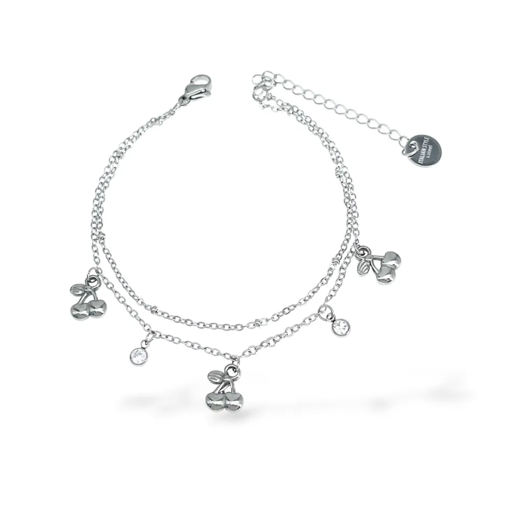 Ciliegia-Bracciale in acciaio - BR-413-3266 (Argento)