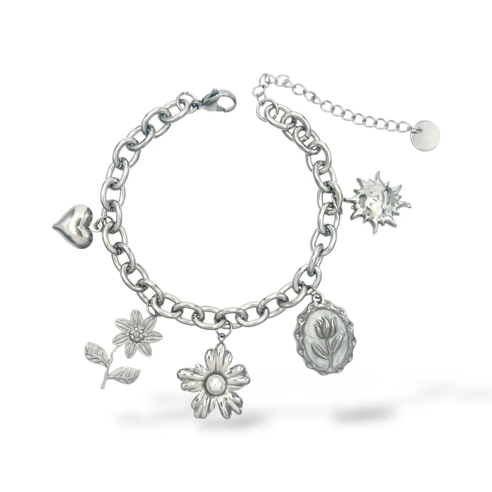 Fiori misti-Bracciale in acciaio - BR-413-3301