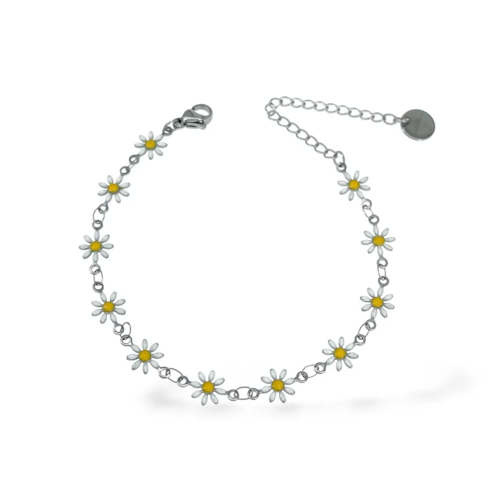 Margherite-Bracciale in acciaio - BR-413-3308 (Argento)