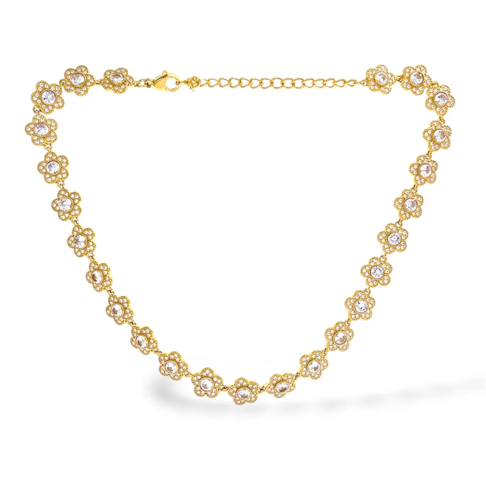 Punti Luce-Collana Corta in Acciaio - CL-103-AA7281N (Bianco/Oro)