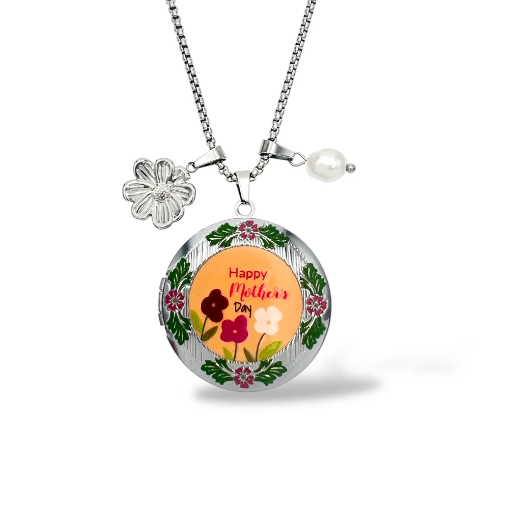 Happy Mother’s Day-Collana corta in Acciaio (apribile) - CL-413-3849