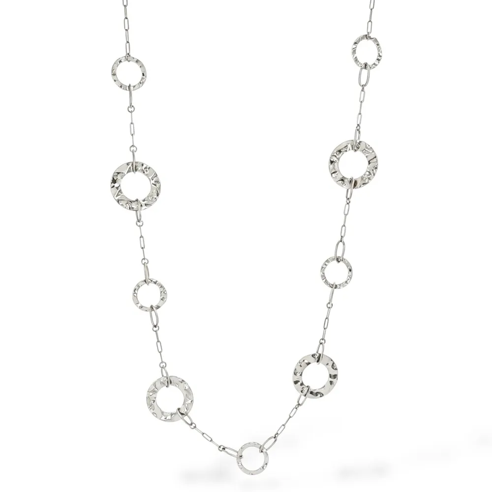 Catena cerchio -Collana lunga in Acciaio - CL-794-94 (Argento)
