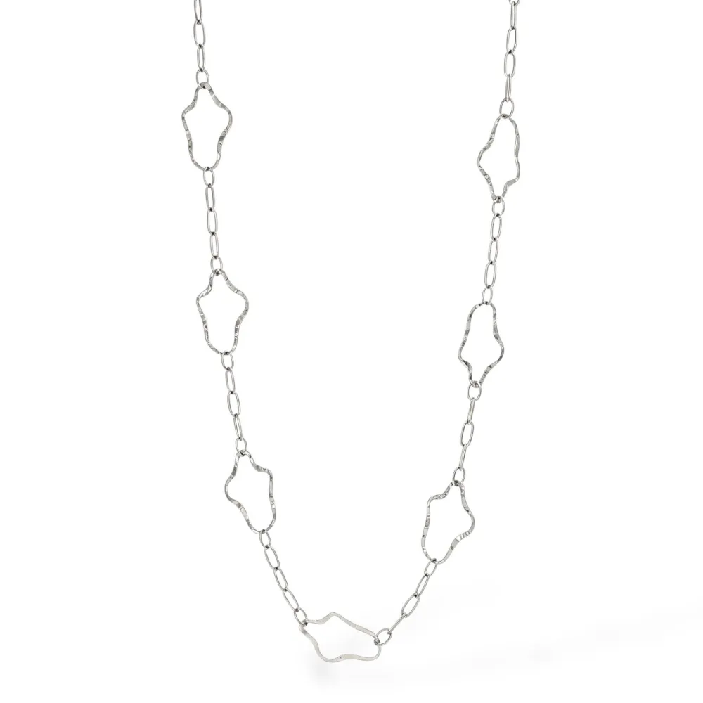 Catena cerchio -Collana lunga in Acciaio - CL-794-95 (Argento)