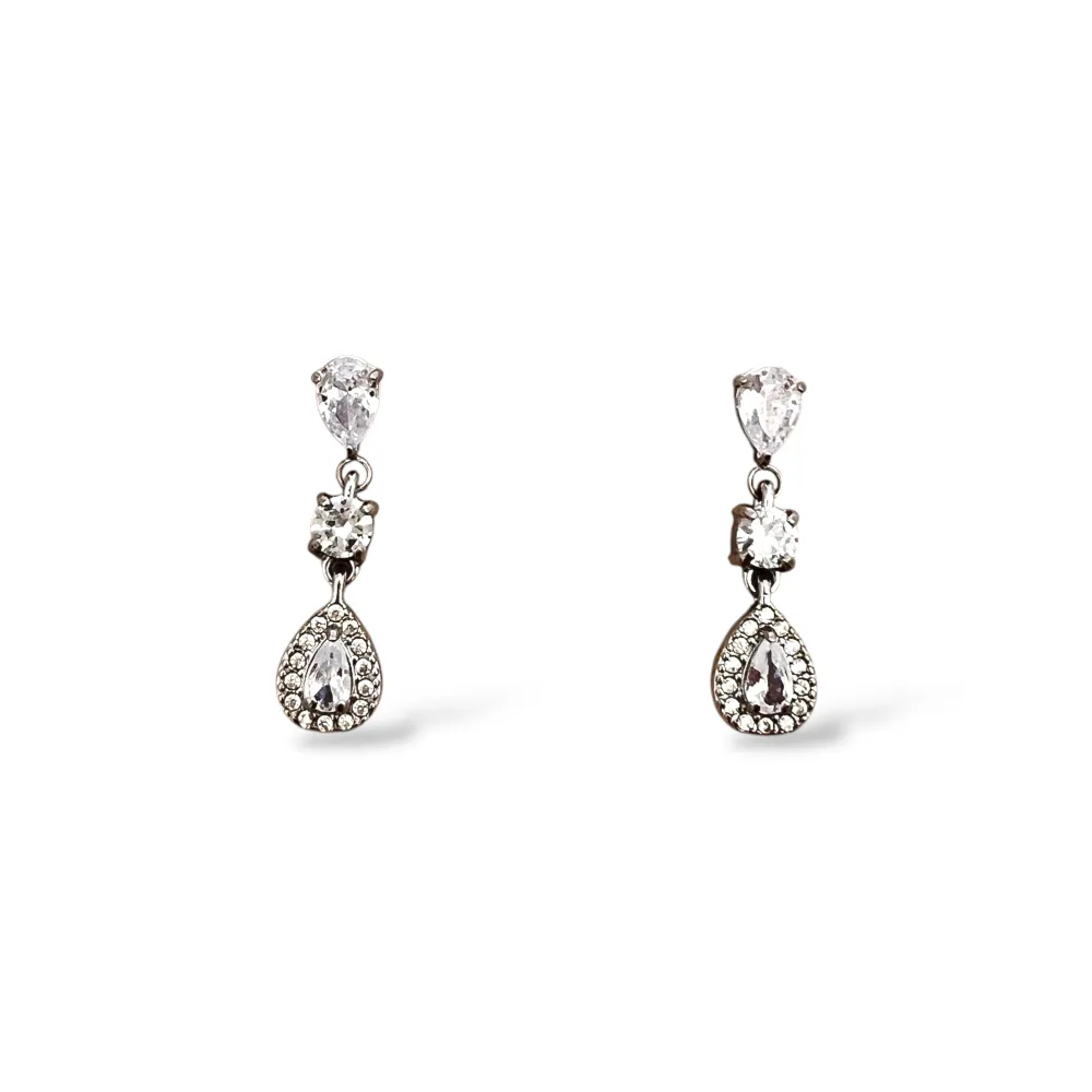 Goccia pendente -Orecchini in Acciaio - OR-103-AA7070E (Argento)
