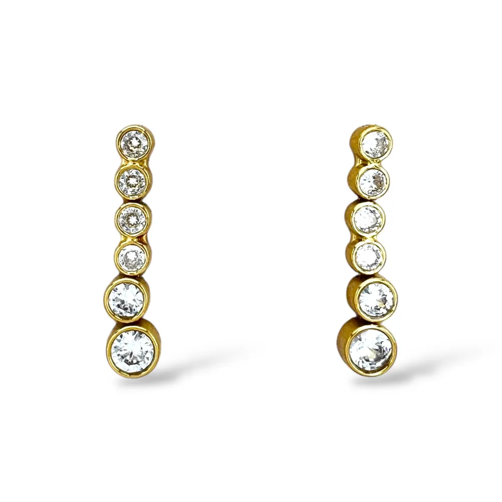 Punti luce-Orecchini in Acciaio - OR-103-AA7173E (Bianco/Oro)