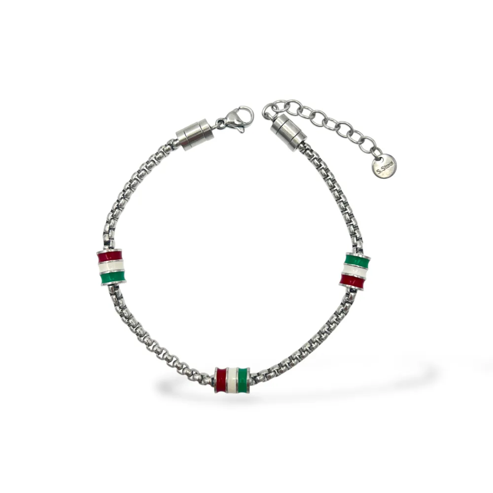 Tricolore-Bracciale in Acciaio da Uomo - BR-600-H425