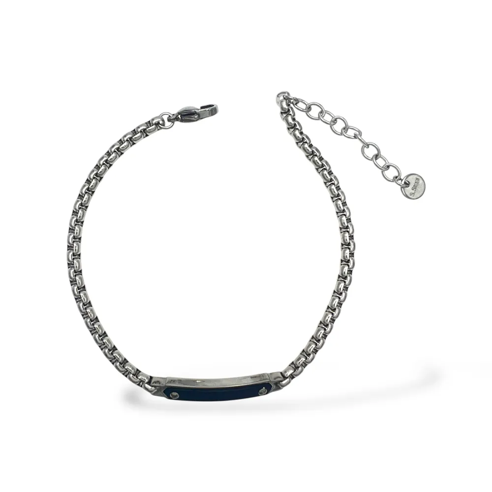 [BR-600-H429] Semplice-Bracciale in Acciaio da Uomo - BR-600-H429 (Nero)