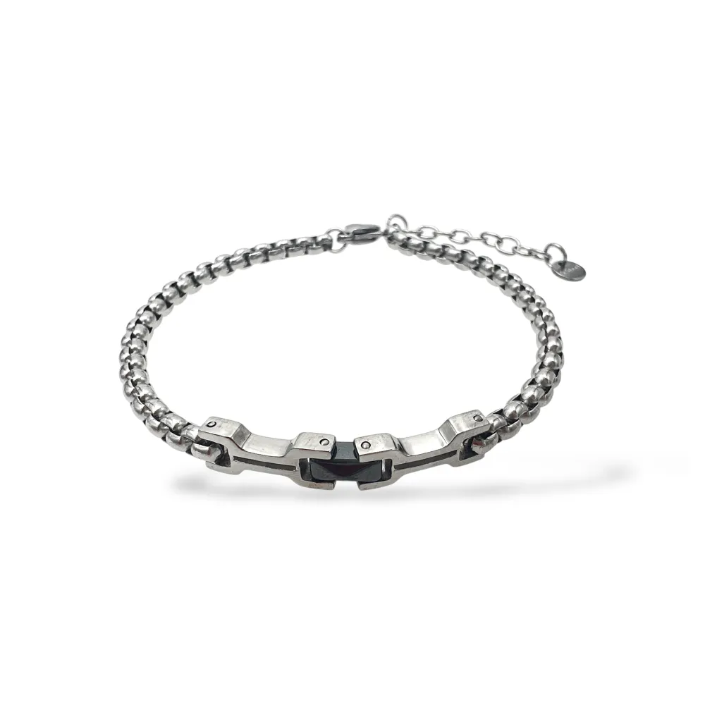 Link-Bracciale in Acciaio da Uomo - BR-600-H447