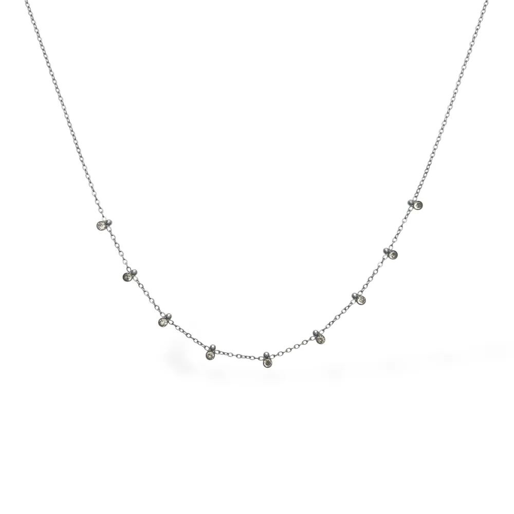 Punti luce piccoli-Collana Corta in Acciaio - CL-795-12975 (Argento)