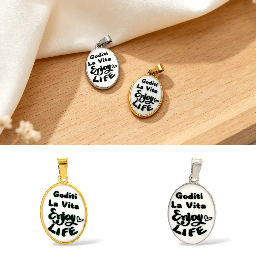 Goditi la Vita-Ciondolo/Charms in Acciaio - DIY-732-31