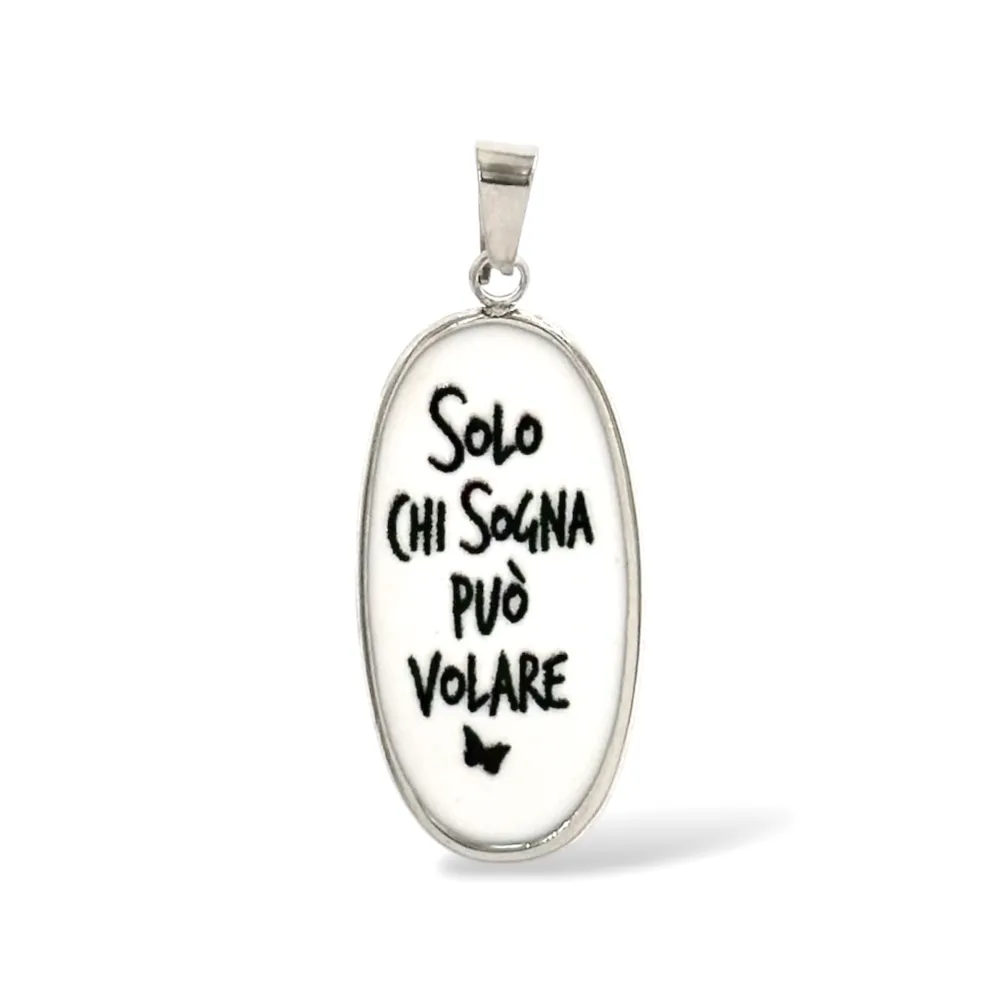 Solo chi sogna può volare-Ciondolo/Charms in Acciaio - DIY-732-32 (Argento)