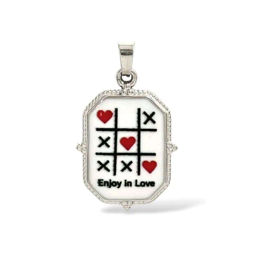 Enjoy in Love-Ciondolo/Charms in Acciaio - DIY-732-37 (Argento)