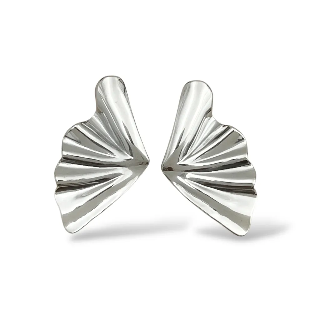 Foglia-Orecchini in Acciaio - OR-413-2598 (Argento)