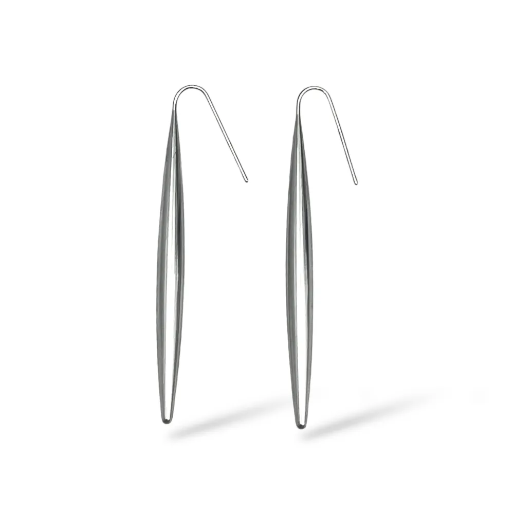 Goccia pendente-Orecchini in Acciaio - OR-413-2608 (Argento)