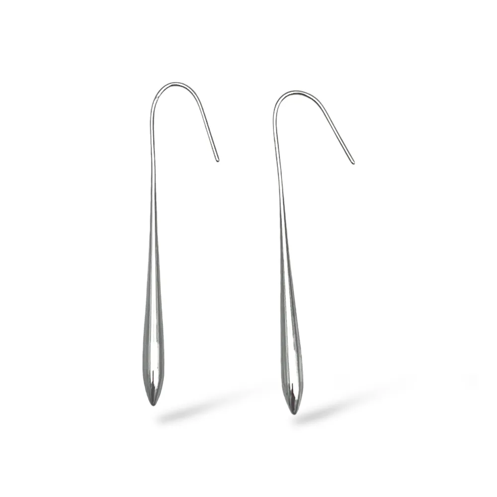 Goccia pendente-Orecchini in Acciaio - OR-413-2611 (Argento)