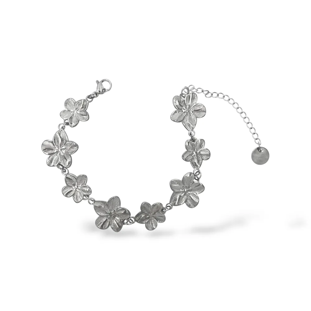 [BR-413-3295] Fiori-Bracciale in acciaio - BR-413-3295 (Argento)