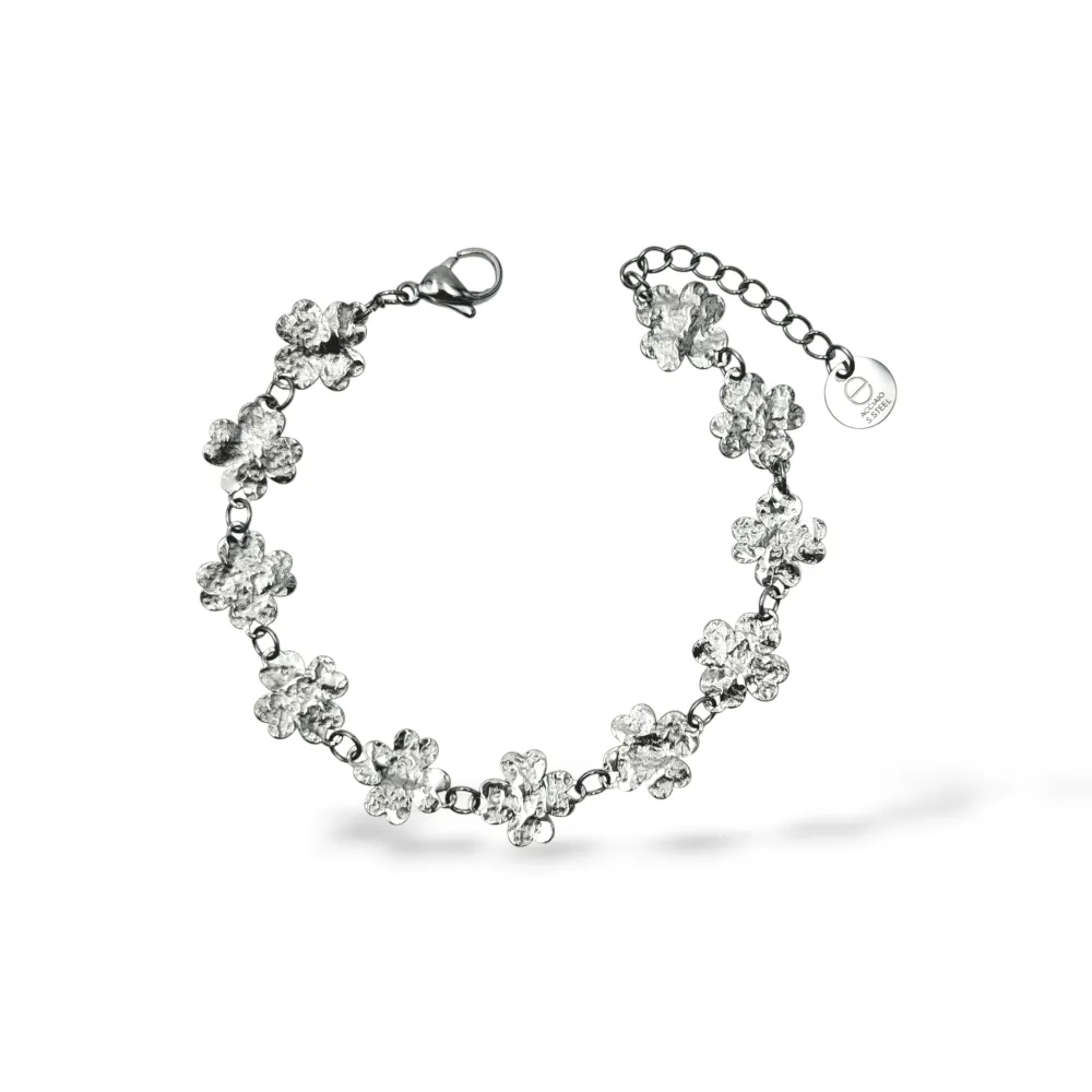 Quadrifoglio-Bracciale in Acciaio - BR-795-17230 (Argento)