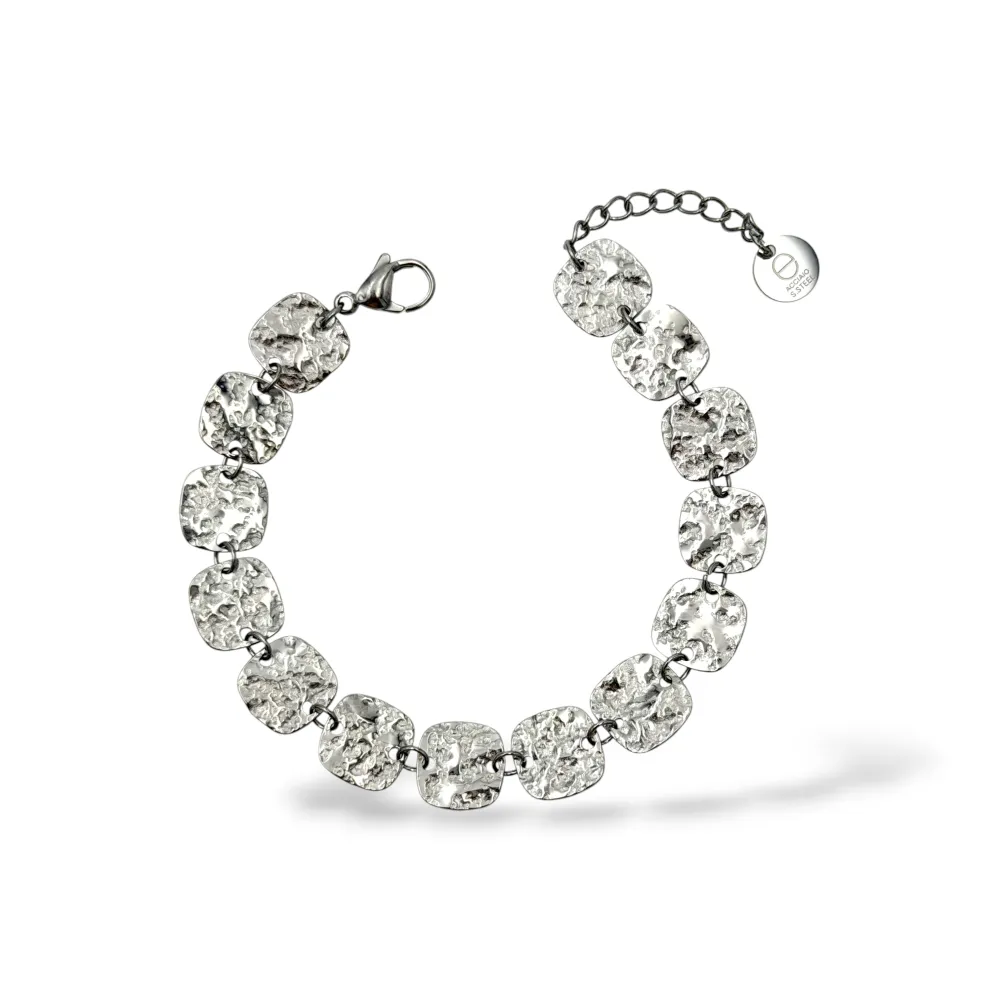 Quadrato-Bracciale in Acciaio - BR-795-17235 (Argento)