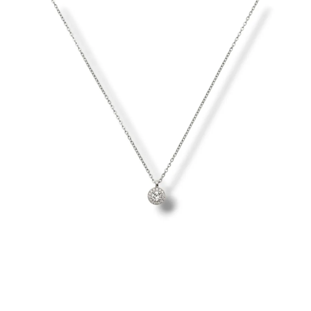 Punto Luce-Collana Corta in Acciaio - CAC-103-AA7452N (Argento)