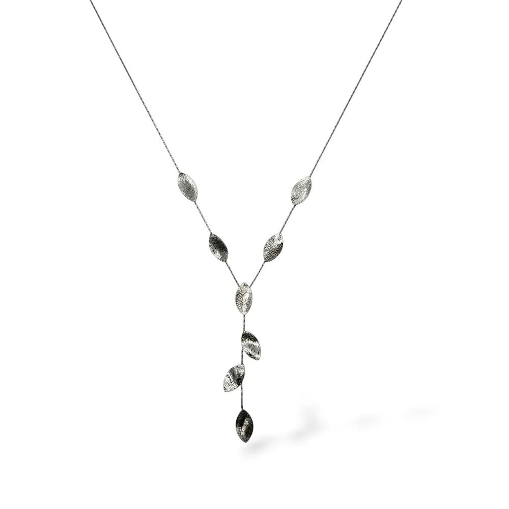 Foglia-Collana Corta in Acciaio - CAC-103-AA7591N